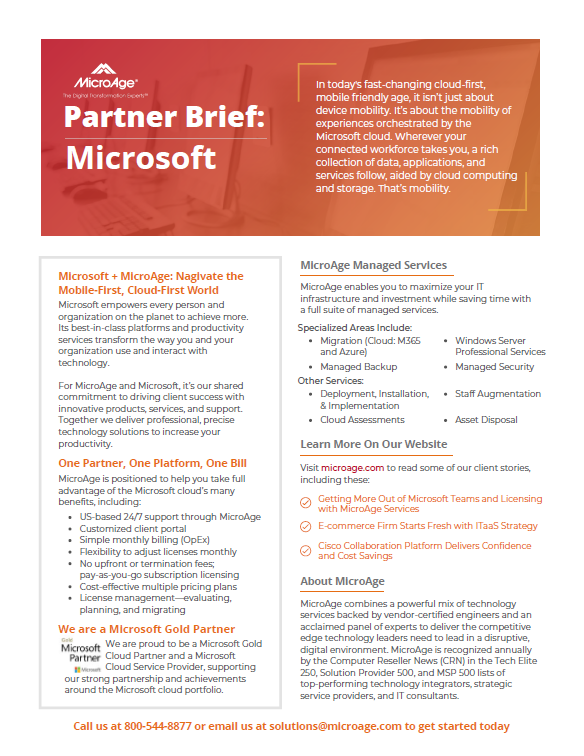 MicroAge Microsoft Partner Brief