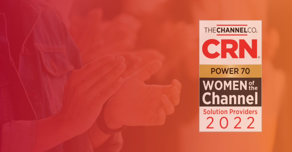 Hands clapping with CRN Power 70 Women of the Channel Solution Providers 2022 text overlay