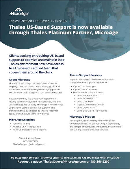 Thales Support Services - overview - MicroAge Platinum Partner