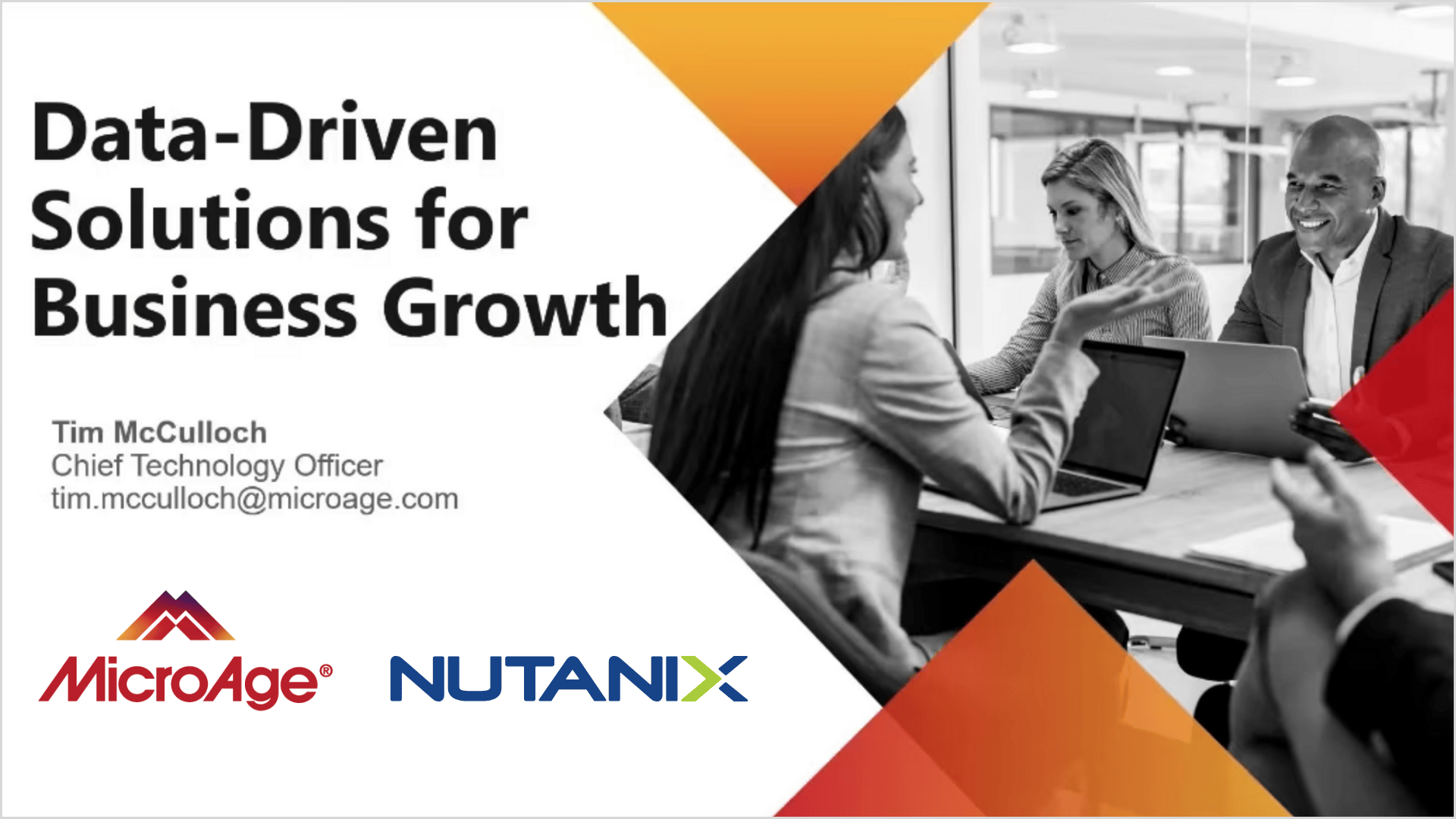 Data-Driven Business Growth - Free Webinar - MicroAge CTO - Tim McCulloch